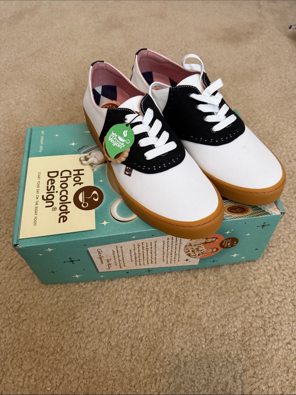 Hot Chocolate Design Women's Two-Tone Canvas Sneakers - White, Black & Tan